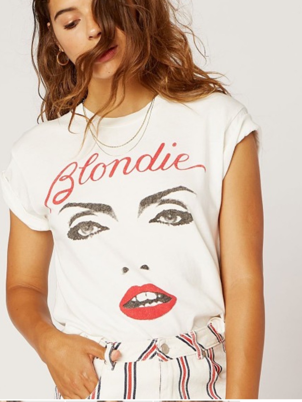 Daydreamer Blondie For Your Eyes Only Tour Tee Vintage White
